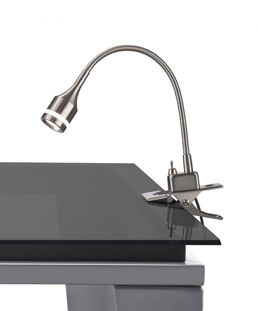 15" Black Metal Adjustable Clip On LED Table Lamp HomeRoots