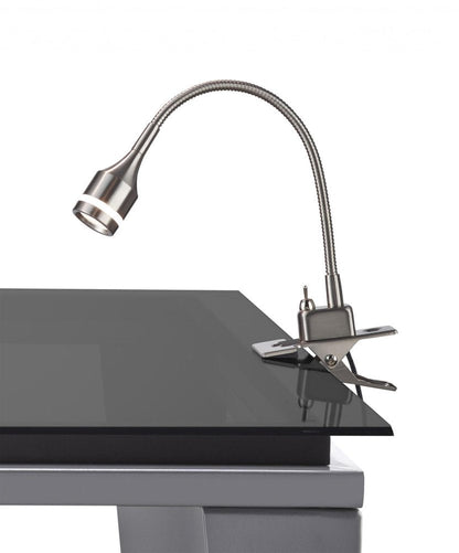 15" Black Metal Adjustable Clip On LED Table Lamp HomeRoots