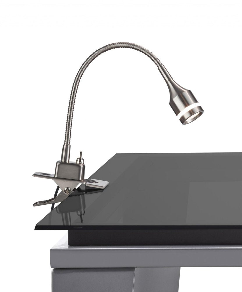 15" Black Metal Adjustable Clip On LED Table Lamp HomeRoots