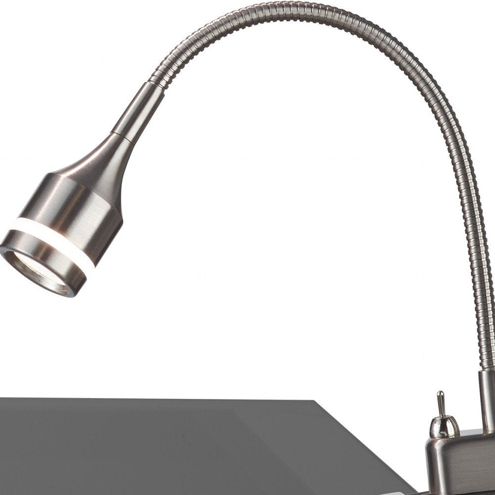 15" Black Metal Adjustable Clip On LED Table Lamp HomeRoots