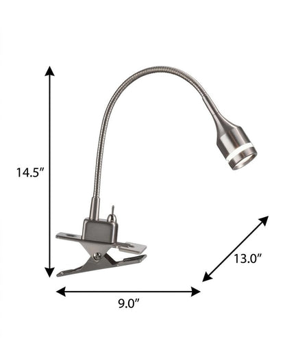 15" Black Metal Adjustable Clip On LED Table Lamp HomeRoots