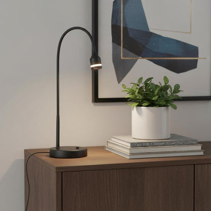 18" Black Metal Adjustable LED Desk Lamp HomeRoots