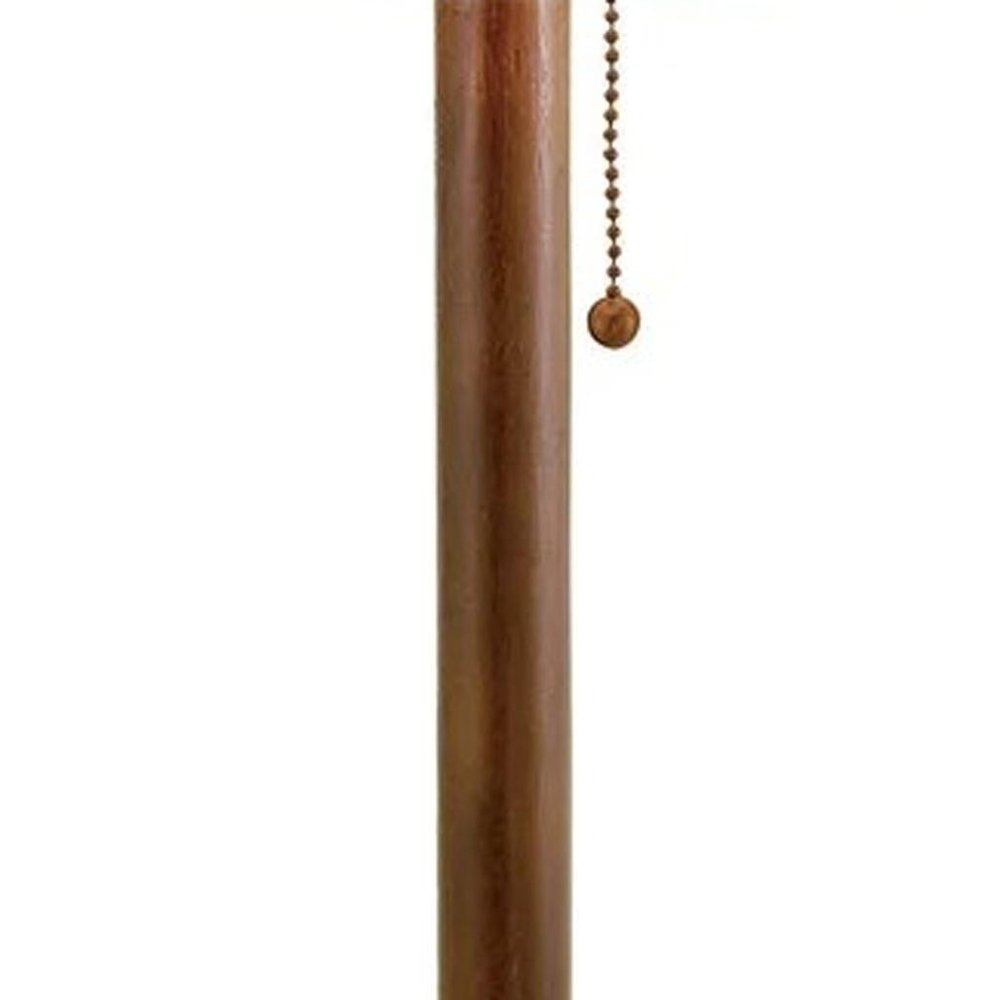 31" Walnut Solid Wood Standard Table Lamp With Beige Shade HomeRoots