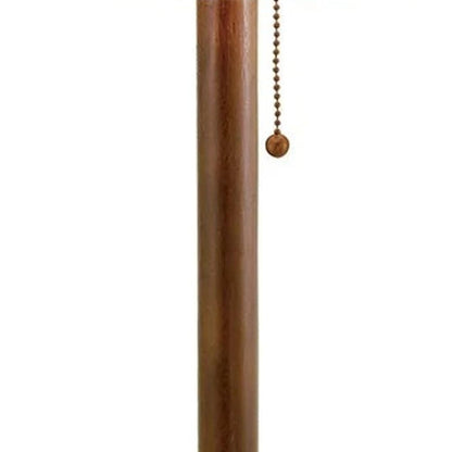 31" Walnut Solid Wood Standard Table Lamp With Beige Shade HomeRoots