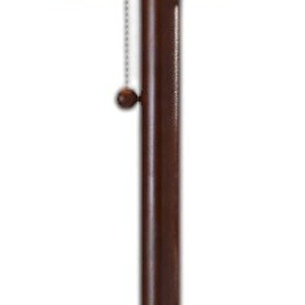 65" Brown Solid Wood Floor Lamp With Beige Linen Drum Shade — view 8