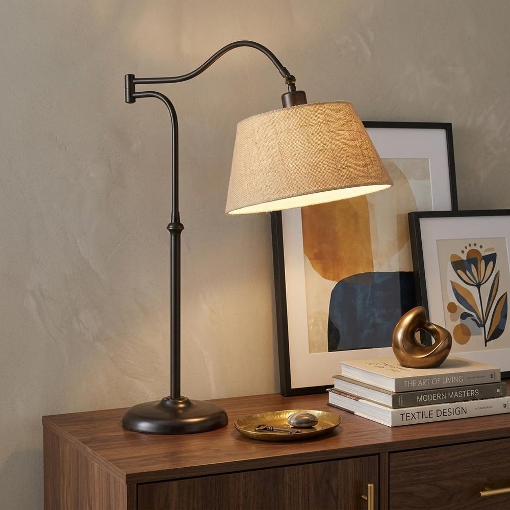 27" Black Desk Lamp With Empire Shade HomeRoots