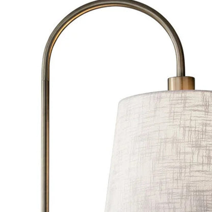 65" Black And Brass Tray Table USB Floor Lamp With Wood Shelf HomeRoots
