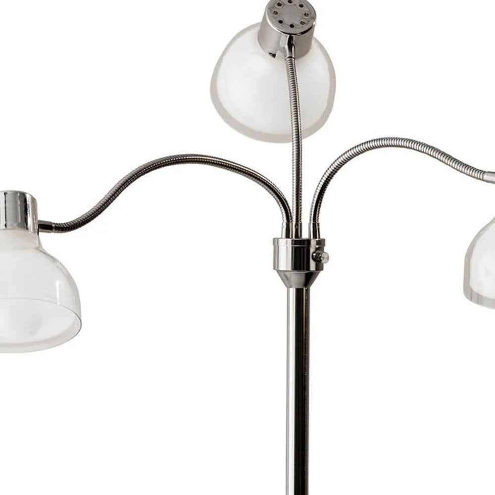 69" Gold Three Light Tree Floor Lamp With Clear Plastic Bowl Shade HomeRoots