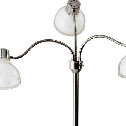 69" Gold Three Light Tree Floor Lamp With Clear Plastic Bowl Shade HomeRoots