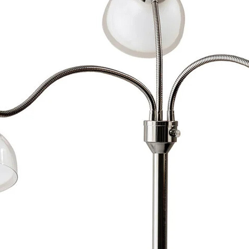 69" Gold Three Light Tree Floor Lamp With Clear Plastic Bowl Shade HomeRoots