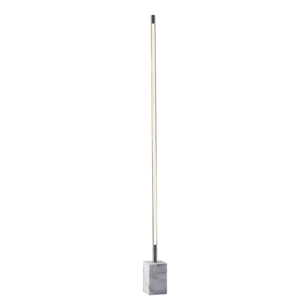 Silver Genuine Marble And Glass Column Floor Lamp HomeRoots