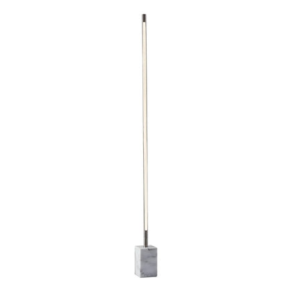 Silver Genuine Marble And Glass Column Floor Lamp HomeRoots