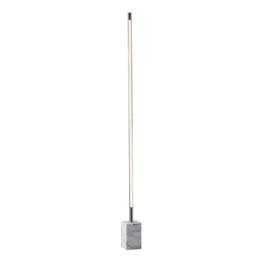 Silver Genuine Marble And Glass Column Floor Lamp HomeRoots