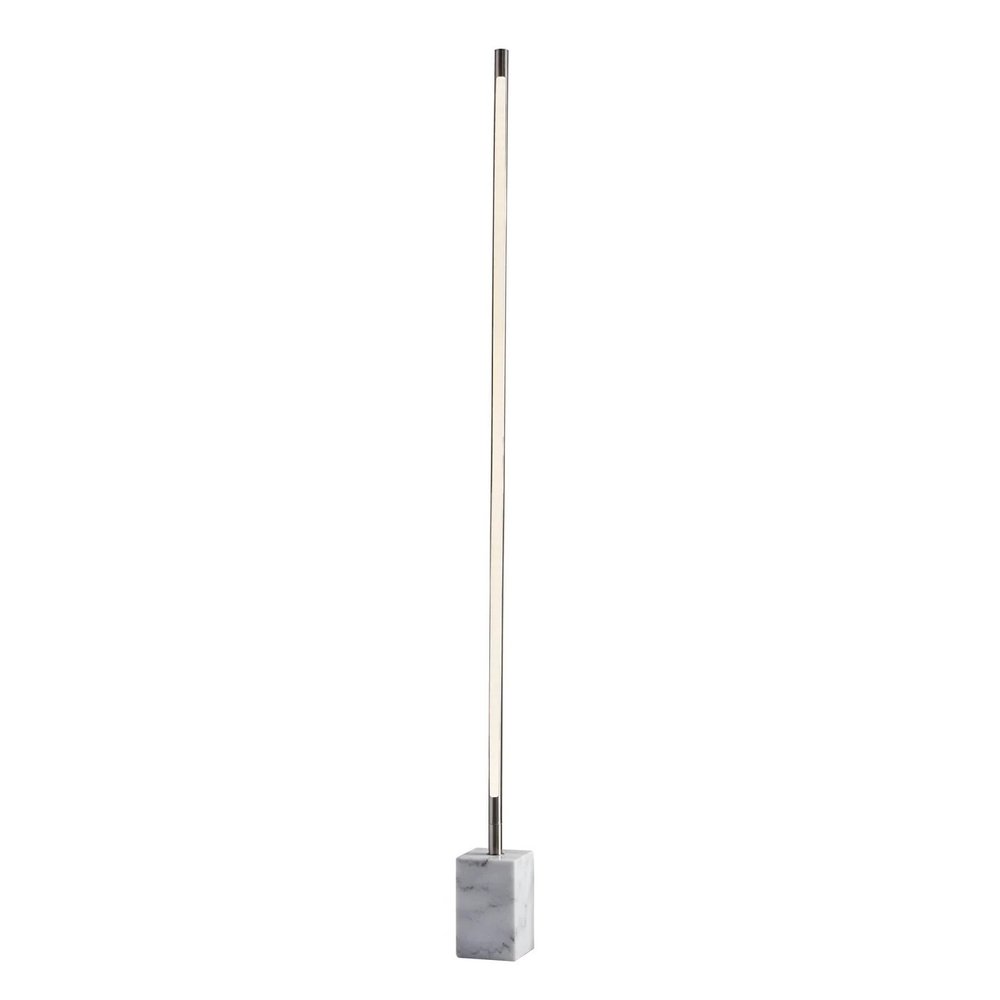 Silver Genuine Marble And Glass Column Floor Lamp HomeRoots