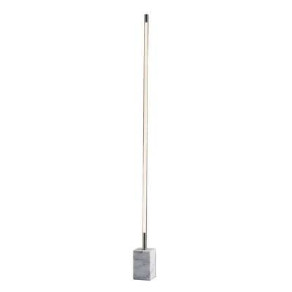 Silver Genuine Marble And Glass Column Floor Lamp HomeRoots