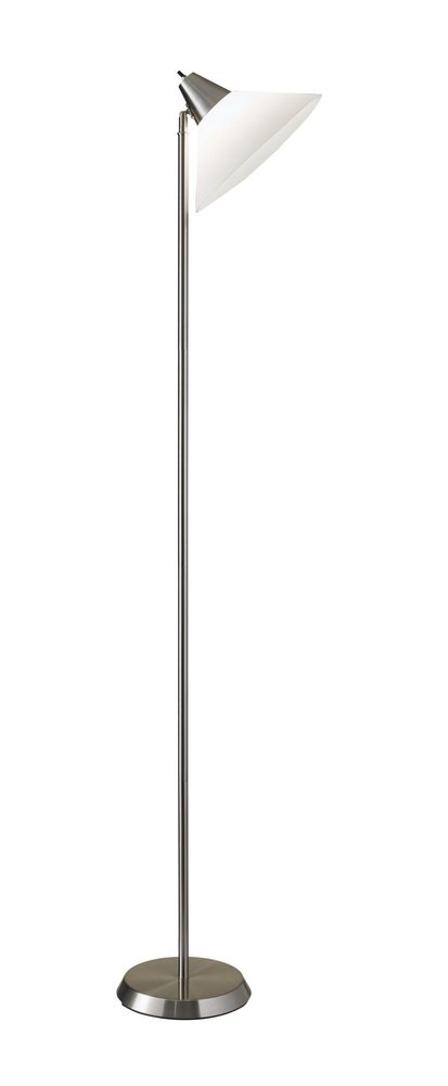 72" Silver With White Plastic Shade HomeRoots