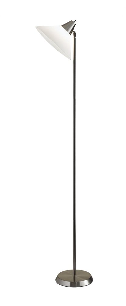 72" Silver With White Plastic Shade HomeRoots
