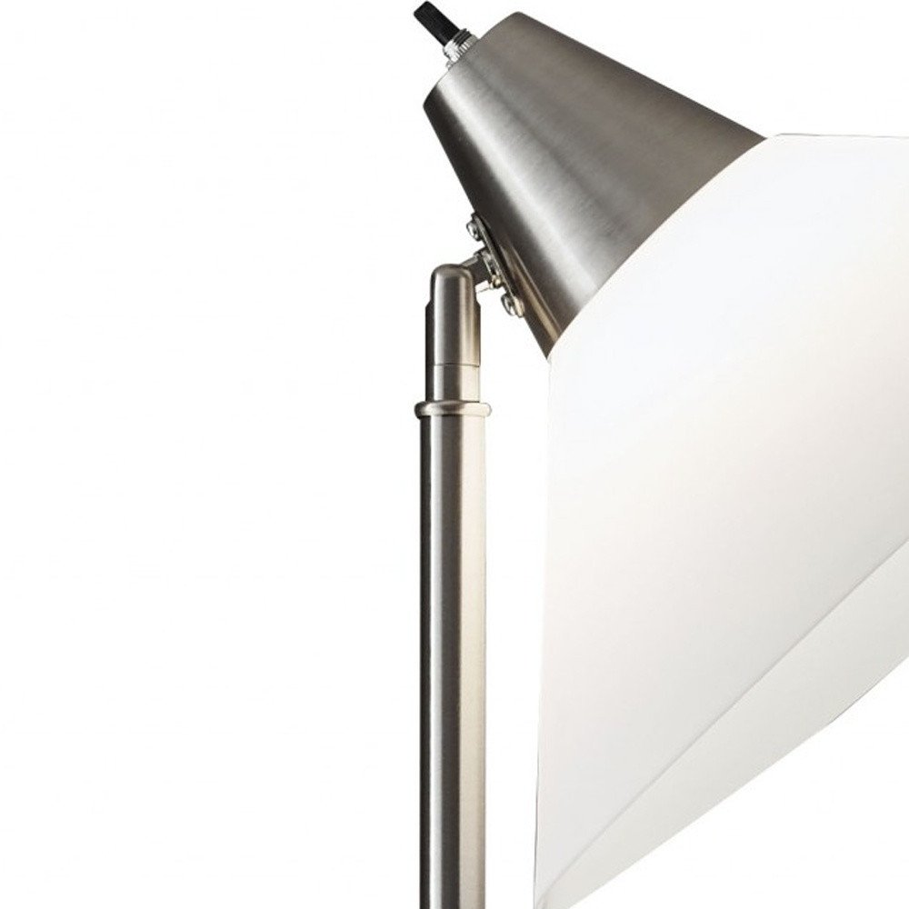 72" Silver With White Plastic Shade HomeRoots