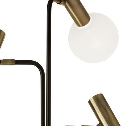 70" Black And Bronze Three Light LED Tree Floor Lamp With White HomeRoots