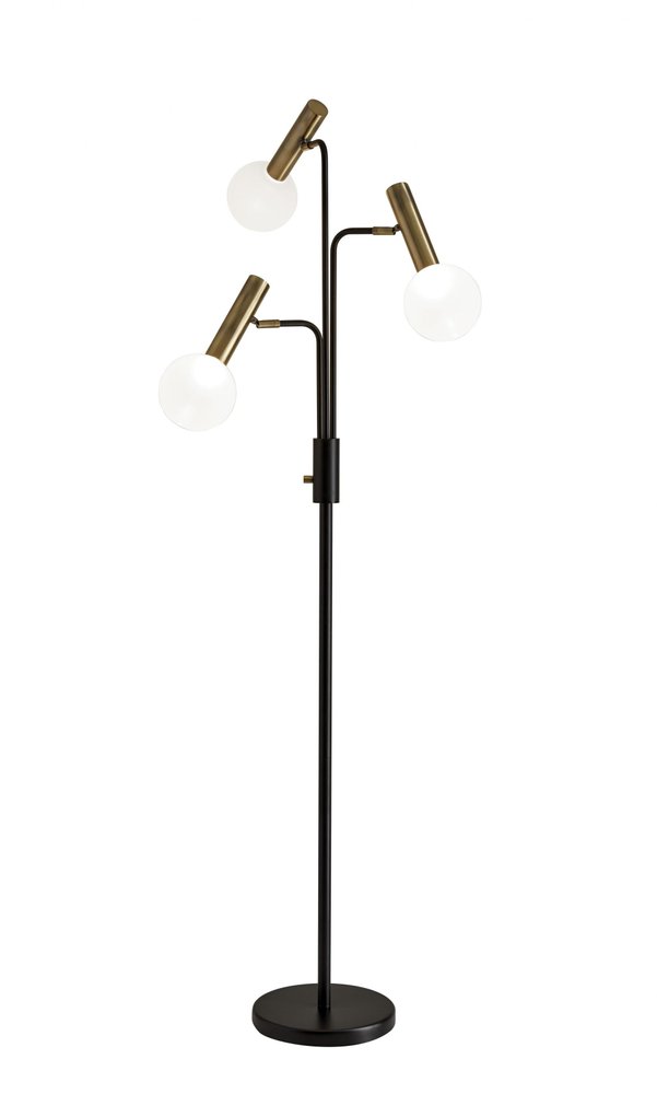 70" Black And Bronze Three Light LED Tree Floor Lamp With White HomeRoots