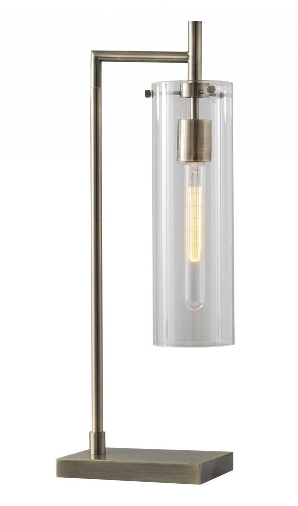 24" Brass Novelty With Clear Cylinder Shade — view 1