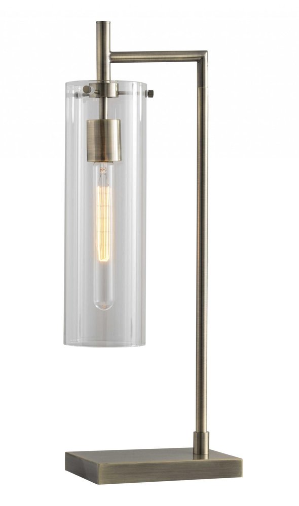 24" Brass Novelty With Clear Cylinder Shade — view 3