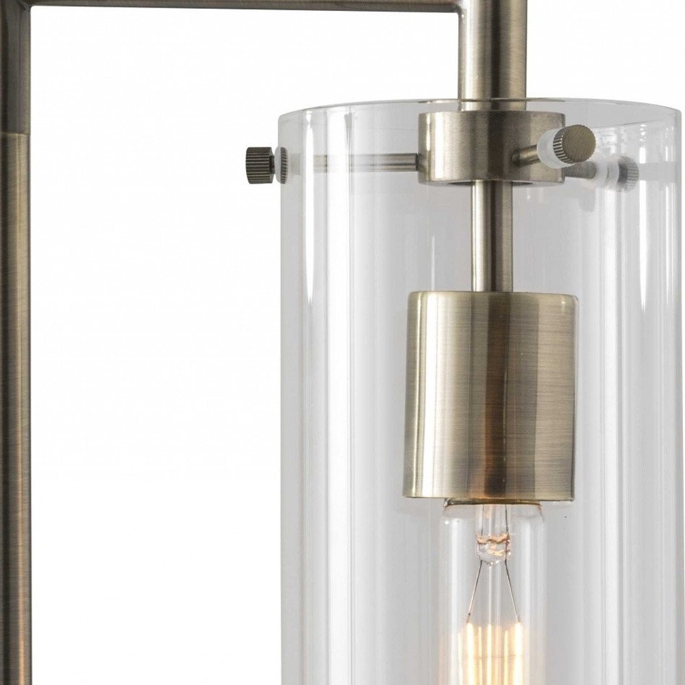 24" Brass Novelty With Clear Cylinder Shade HomeRoots