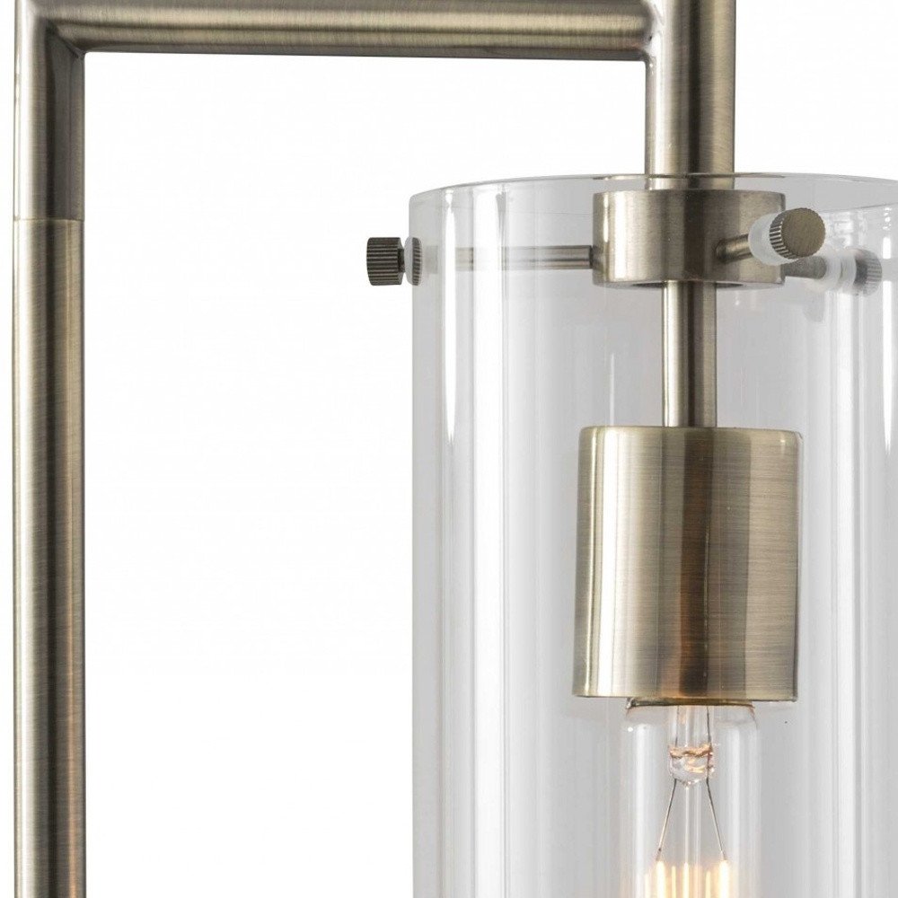 24" Brass Novelty With Clear Cylinder Shade HomeRoots