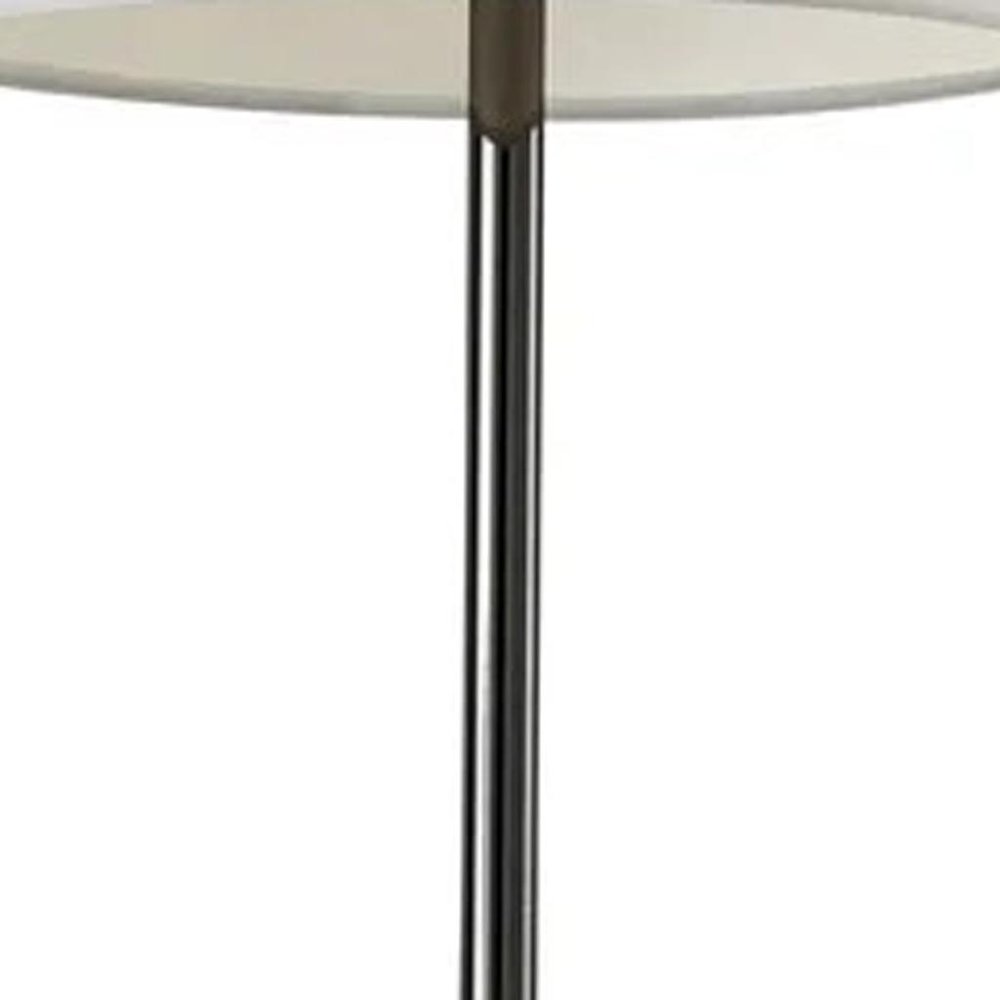 Black Nickel Finish Metal Tall White Shade Table Lamp — view 3