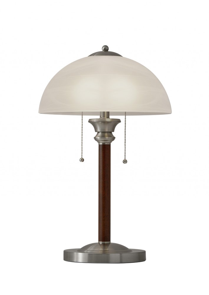 23" Silver Metal Standard Table Lamp With White Shade HomeRoots