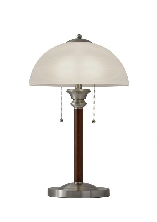 23" Silver Metal Standard Table Lamp With White Shade HomeRoots