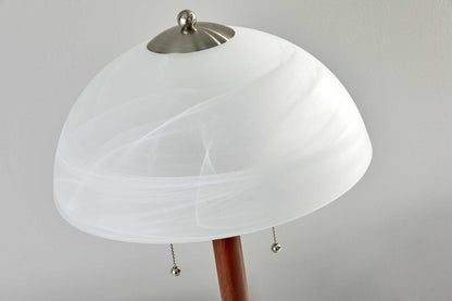 23" Silver Metal Standard Table Lamp With White Shade HomeRoots