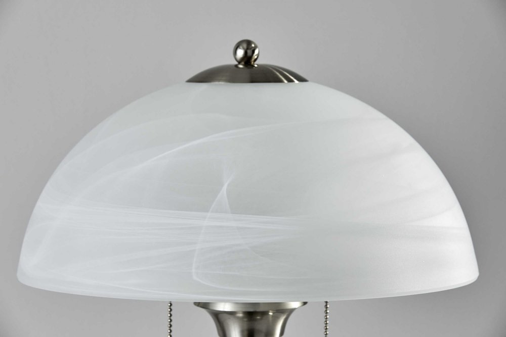 23" Silver Metal Standard Table Lamp With White Shade HomeRoots