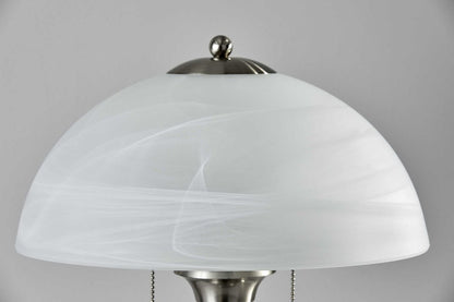 23" Silver Metal Standard Table Lamp With White Shade HomeRoots