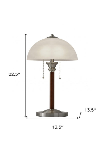 23" Silver Metal Standard Table Lamp With White Shade HomeRoots
