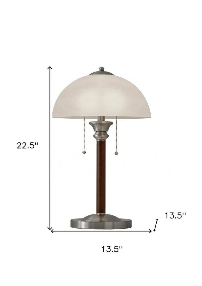 23" Silver Metal Standard Table Lamp With White Shade HomeRoots