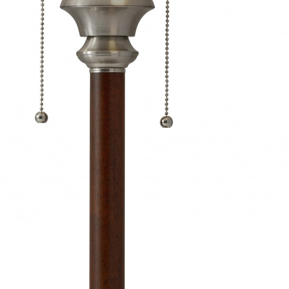 23" Silver Metal Standard Table Lamp With White Shade HomeRoots