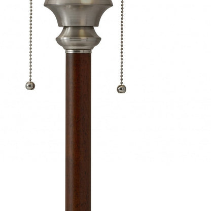 23" Silver Metal Standard Table Lamp With White Shade HomeRoots