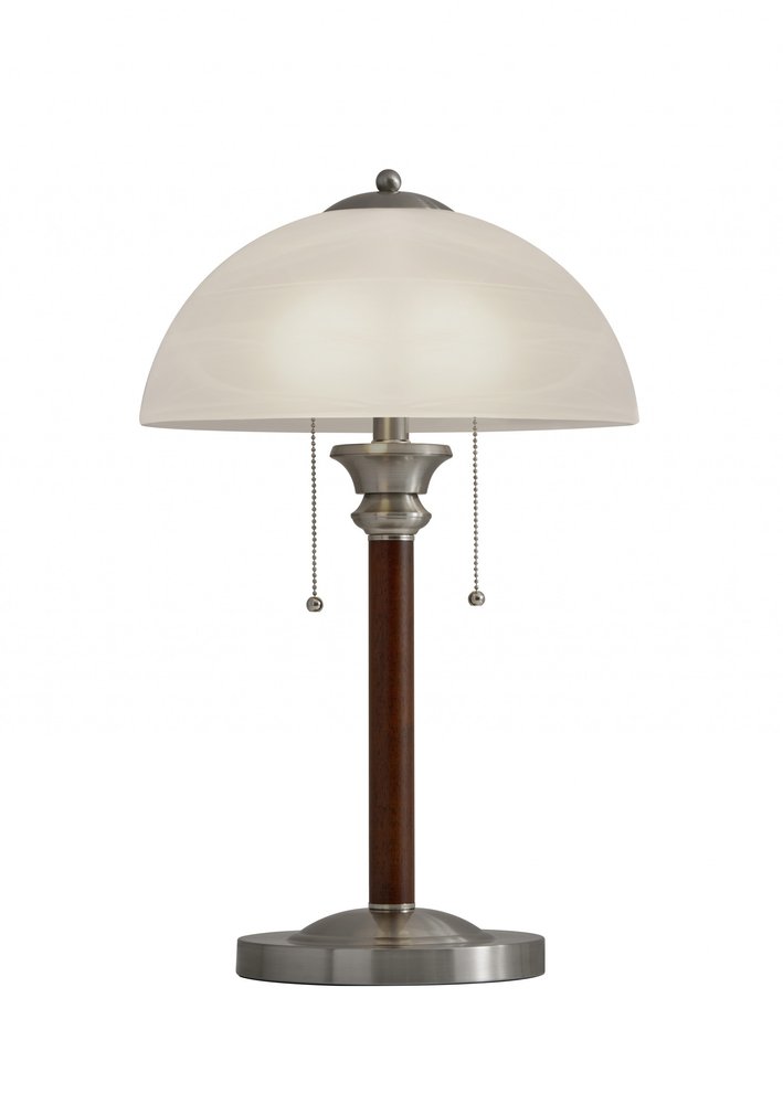 23" Silver Metal Standard Table Lamp With White Shade HomeRoots