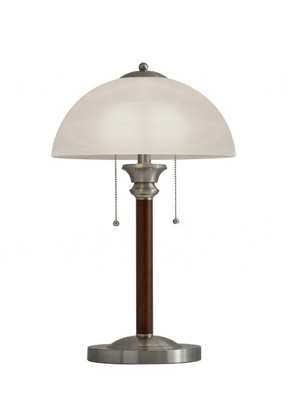 23" Silver Metal Standard Table Lamp With White Shade HomeRoots