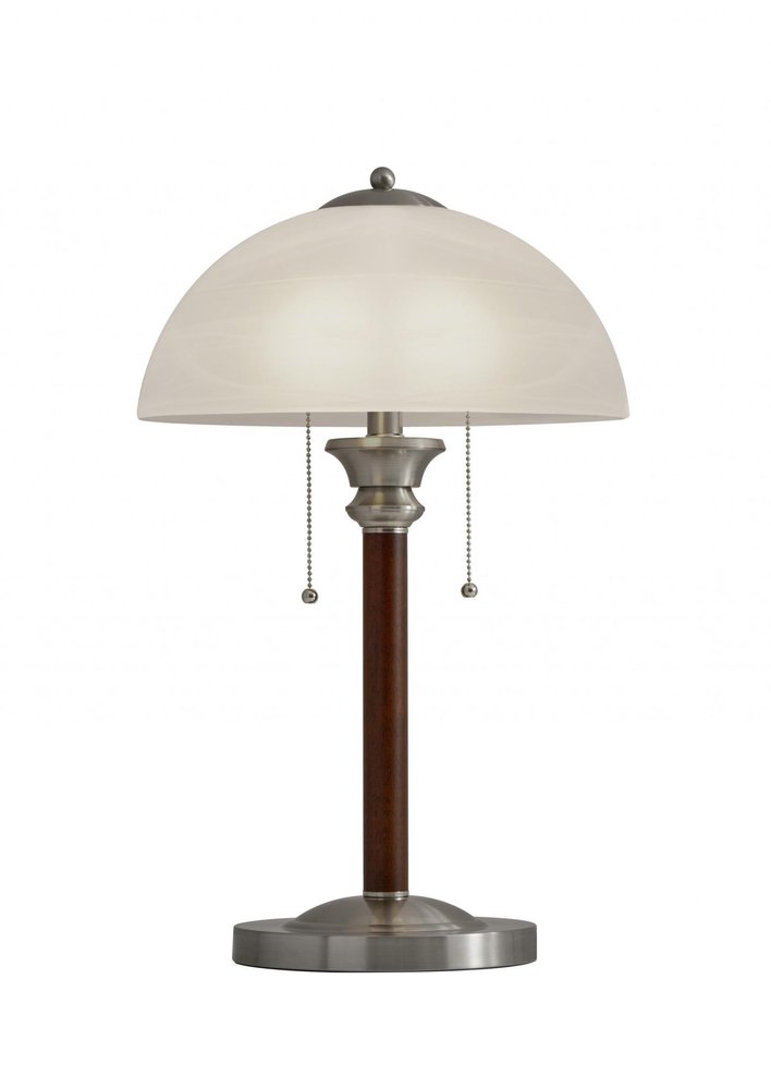 23" Silver Metal Standard Table Lamp With White Shade HomeRoots