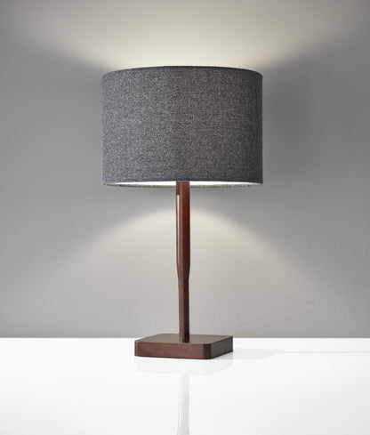 Cozy Cabin Walnut Wood Finish Table Lamp