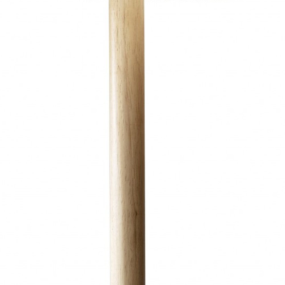59" Natural Solid Wood Floor Lamp With White Linen Drum Shade HomeRoots