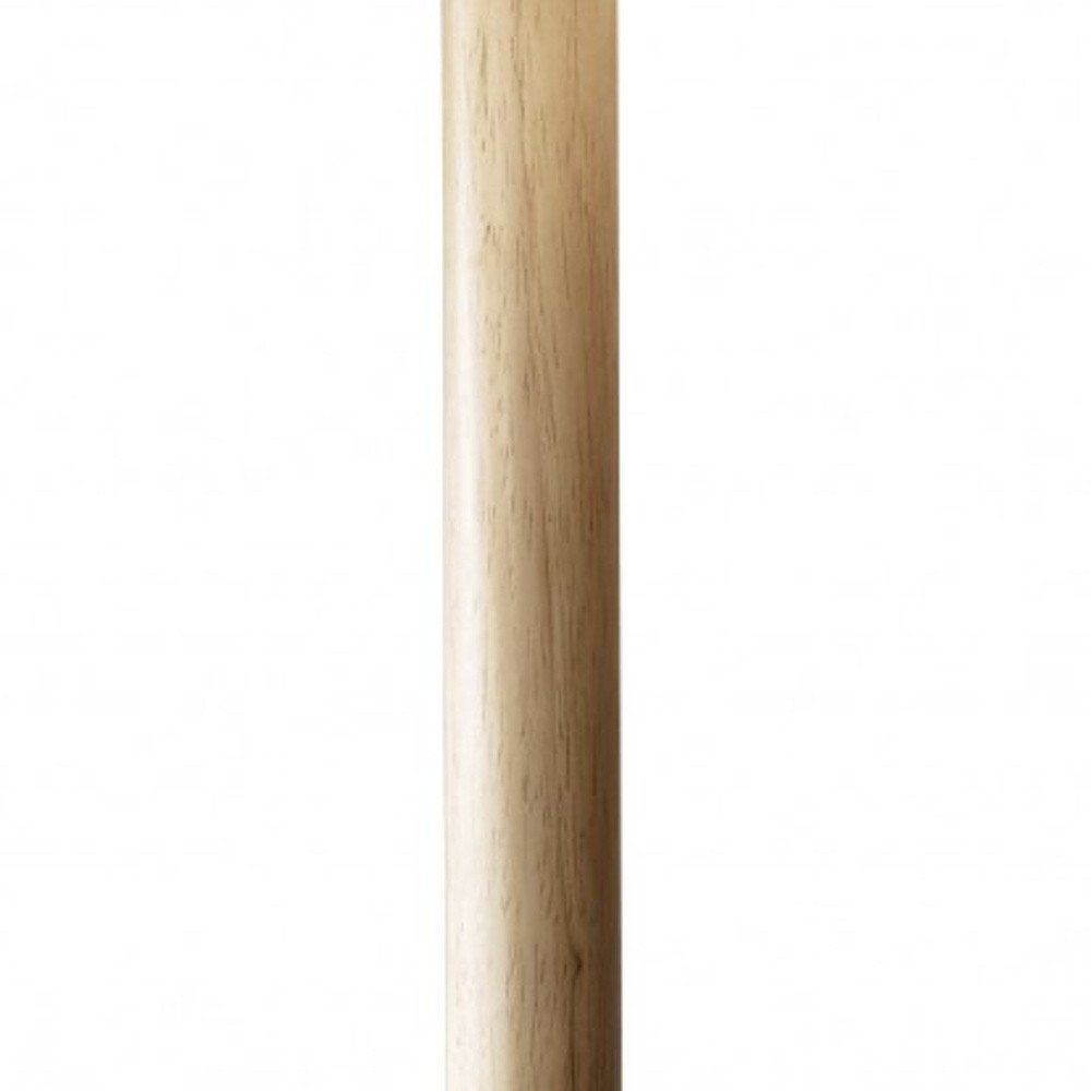 59" Natural Solid Wood Floor Lamp With White Linen Drum Shade HomeRoots