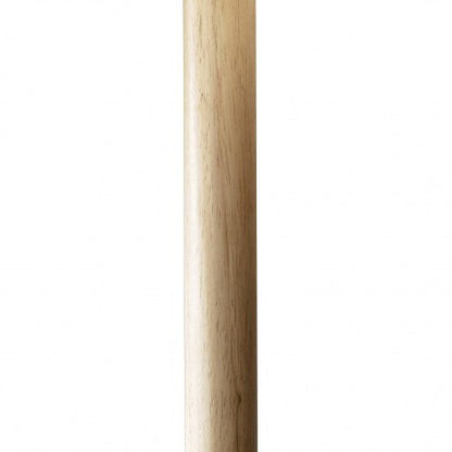 59" Natural Solid Wood Floor Lamp With White Linen Drum Shade HomeRoots