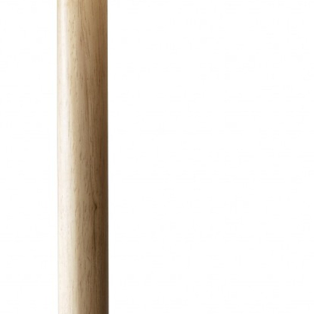 59" Natural Solid Wood Floor Lamp With White Linen Drum Shade HomeRoots