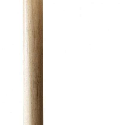59" Natural Solid Wood Floor Lamp With White Linen Drum Shade HomeRoots