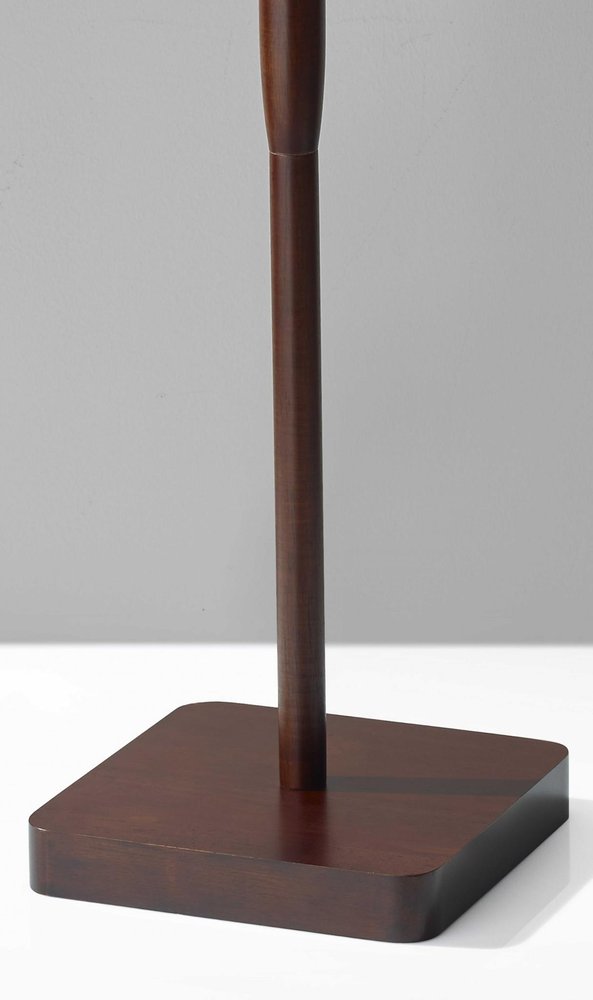 59" Natural Solid Wood Floor Lamp With White Linen Drum Shade HomeRoots