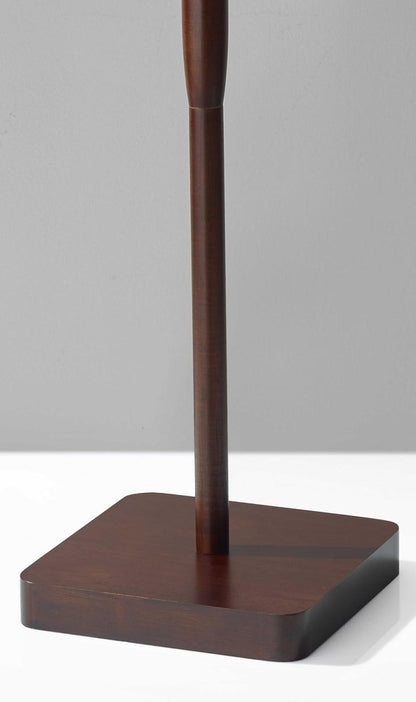 59" Natural Solid Wood Floor Lamp With White Linen Drum Shade HomeRoots