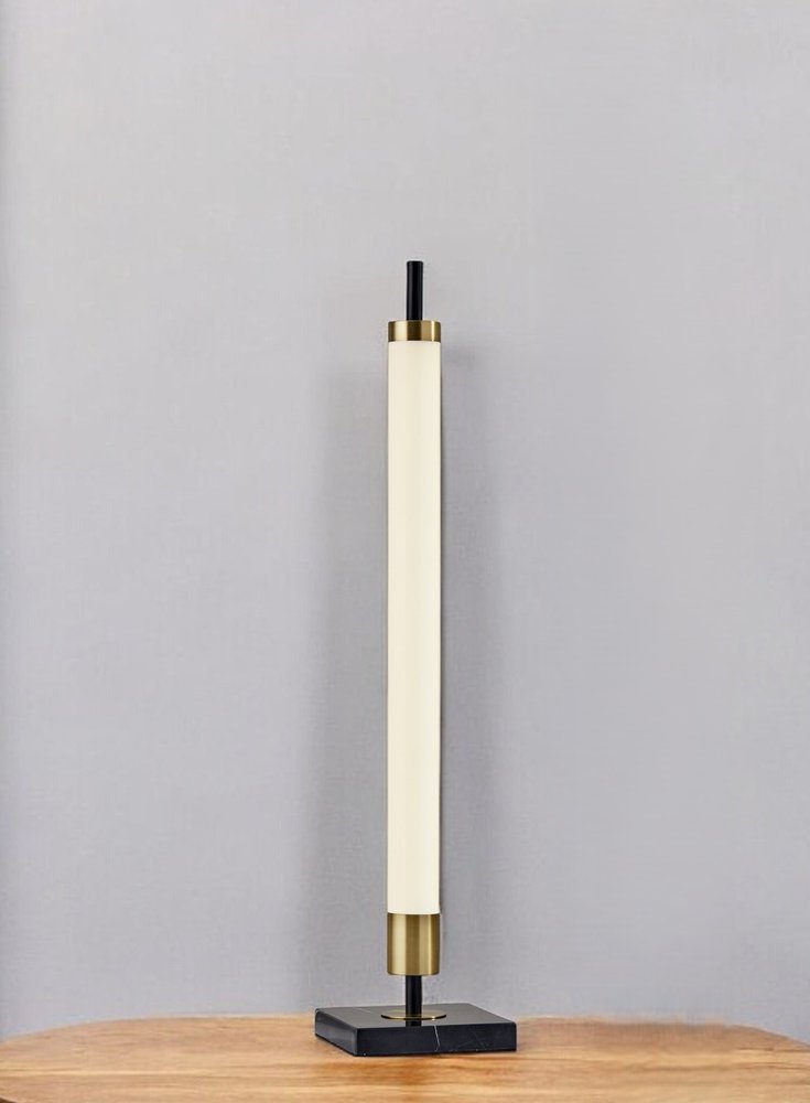 30" Black Marble Metal Standard Table Lamp HomeRoots